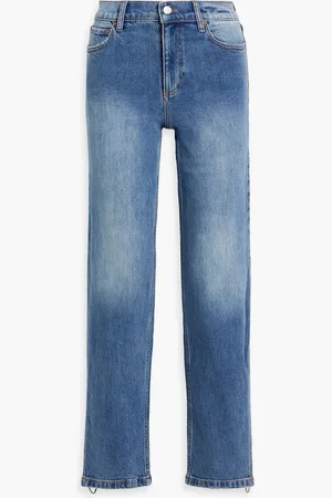 ALICE+OLIVIA Alice Olivia - Gayle tief sitzende Jeans mit geradem Bein und Kristallverzierung - Blau - 25