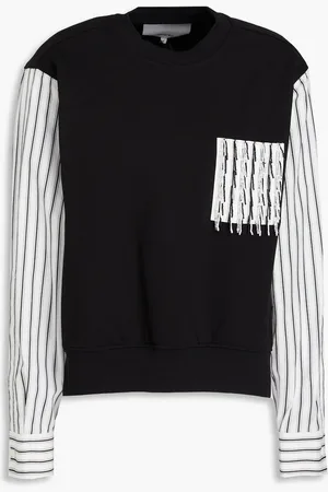 3.1 Phillip Lim Striped French cotton-terry and poplin top - - XS