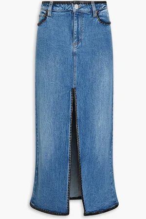 ALICE+OLIVIA Alice Olivia - Lola Midirock aus Denim - Blau - 26