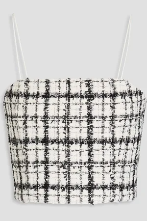 ALICE+OLIVIA Alice Olivia - Cropped metallic tweed top - Weiß - US 12