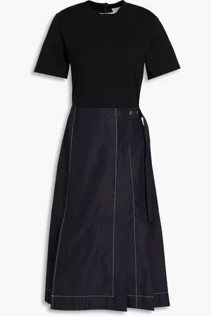 3.1 Phillip Lim Zweifarbiges Midikleid aus Baumwoll-Jersey und Popeline aus einer Baumwollmischung - - US 0