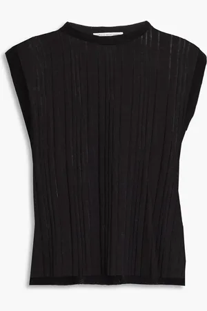 AUTUMN CASHMERE Ribbed cotton top - - XS