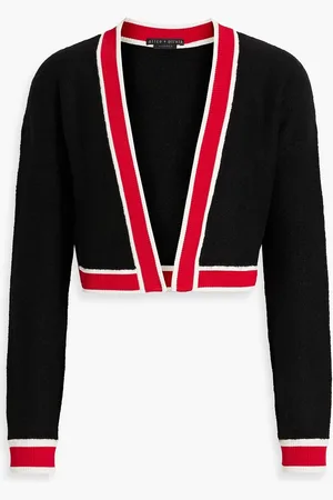 ALICE+OLIVIA Alice Olivia - Juanna cropped striped knitted cardigan - - L