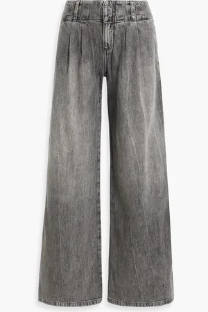 ALICE+OLIVIA Alice Olivia - Anders tief sitzende Jeans mit weitem Bein in ausgewaschener Optik - - 30