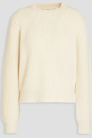 Another Tomorrow Gerippter Pullover aus einer Kaschmir-Wollmischung - Weiß - XL