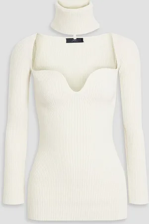 Arch4 Amandine wandelbarer Pullover aus geripptem Kaschmir - Weiß - L