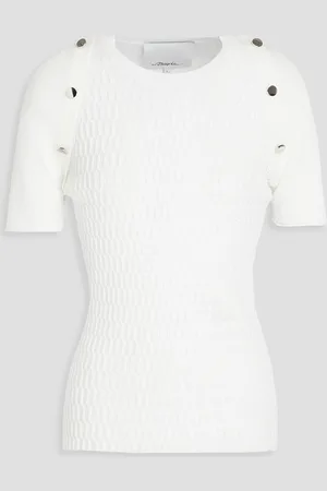 3.1 Phillip Lim Button-embellished knitted top - Weiß - XS