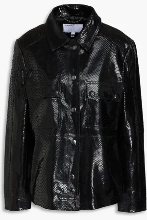 Muubaa Lederjacke mit Schlangeneffekt - - UK 6