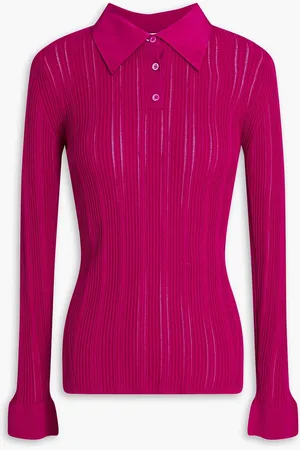 3.1 Phillip Lim Poloshirt aus einer gerippten Baumwollmischung - Lila - M