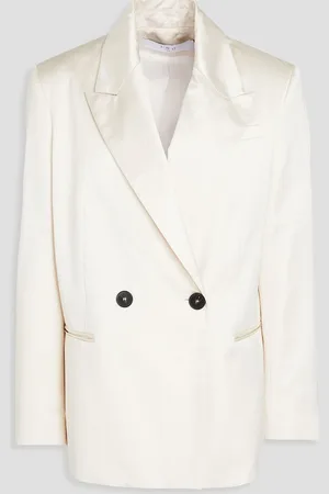 IRO Beatrice doppelreihiger Blazer aus Satin aus einer Baumwollmischung - Weiß - FR 34