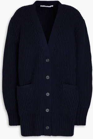 Another Tomorrow Cardigan aus einer gerippten Kaschmir-Wollmischung - Blau - L