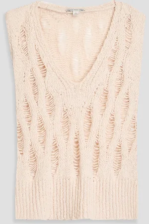 AUTUMN CASHMERE Lochstrickweste aus Baumwolle - Weiß - S