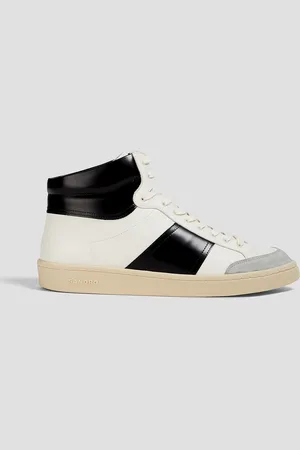 Sandro High-Top-Sneakers aus Leder mit Velourslederbesatz - Weiß - EU 42