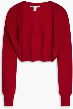 AUTUMN CASHMERE Shaker Bolero aus Kaschmir - Burgunderrot - L