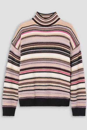 Missoni Gestreifter Rollkragenpullover aus Häkelstrick - Weiß - IT 44