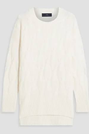 Arch4 Whitsand Bay Kaschmirpullover mit Zopfstrickmuster - Weiß - M
