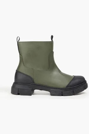 Ganni Chelsea-Boots aus Gummi - Grün - EU 36