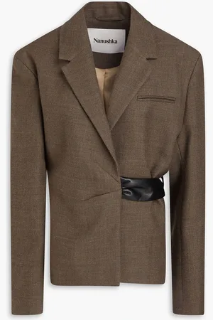 Nanushka Blazer aus Woll-Tweed - Neutral - XL