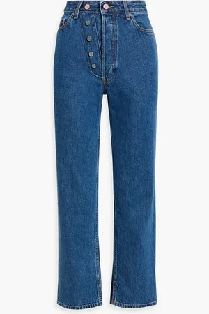 Ganni Hoch sitzende Jeans mit geradem Bein - Blau - 32W-32L