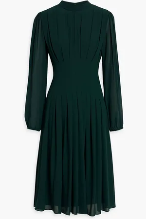 MIKAEL AGHAL Pleated chiffon midi dress - Grün - US 6