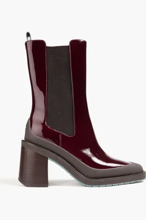 Tory Burch Expedition Ankle Boots aus Lackleder - Burgunderrot - US 8
