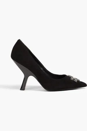 Tory Burch Eleanor Pumps aus Veloursleder mit Verzierung - - US 7