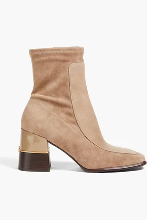 Tory Burch Ankle Boots aus Veloursleder - Neutral - US 5.5