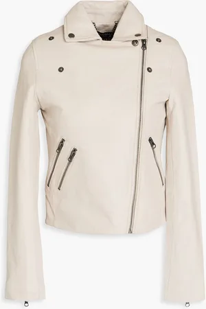 Muubaa Mila Bikerjacke aus Leder - Grau - UK 16