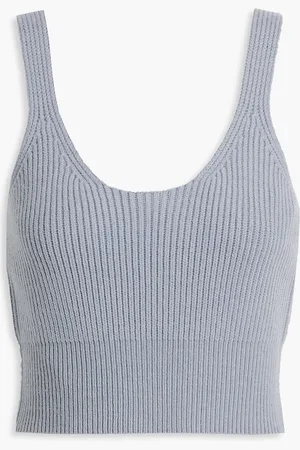 Alexander Wang Cropped Tanktop aus einer gerippten Wollmischung - Lila - XS