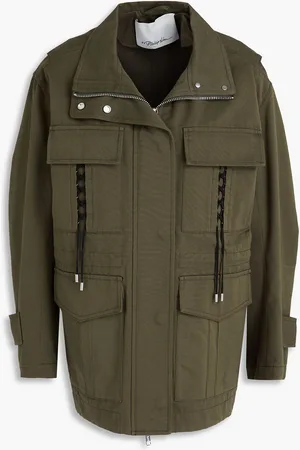 3.1 Phillip Lim Jacke aus Baumwoll-Twill mit Schnürung - Grün - XS/S