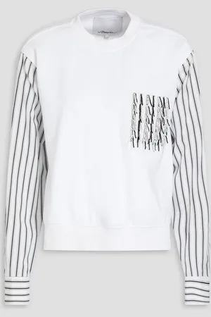 3.1 Phillip Lim Striped French cotton-terry and poplin top - - XS