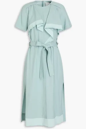 3.1 Phillip Lim Drapiertes Midikleid aus einer Wollmischung - Blau - US 2
