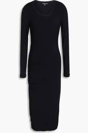James Perse Gerafftes Midikleid aus Jersey - - 0