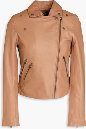 Muubaa Mila Bikerjacke aus Leder - Braun - UK 10