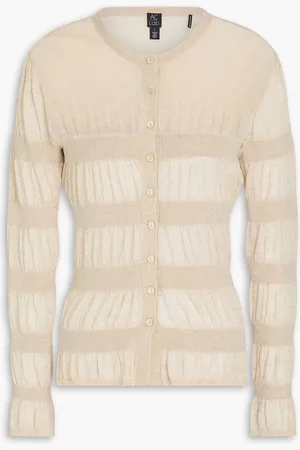 AUTUMN CASHMERE Cardigan aus Baumwolle mit Raffung - Neutral - S