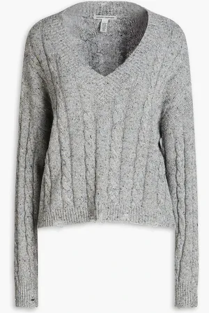 AUTUMN CASHMERE Donegal-Pullover mit Zopfstrickmuster - - M