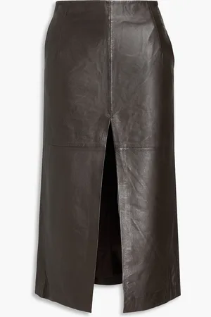 Muubaa Mallory Midirock aus Leder - Braun - UK 14