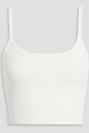 Alexander Wang Cropped Tanktop aus Stretch-Strick mit Applikationen - Weiß - L