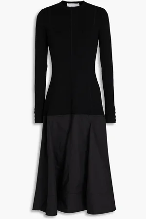 3.1 Phillip Lim Midikleid aus Rippstrick mit Popeline-Einsätzen - - S