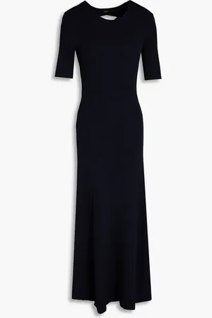 Maje Cutout ribbed-knit maxi dress - Blau - FR 42