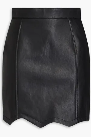 Moschino Minirock aus Leder mit Muschelsaum - - IT 38