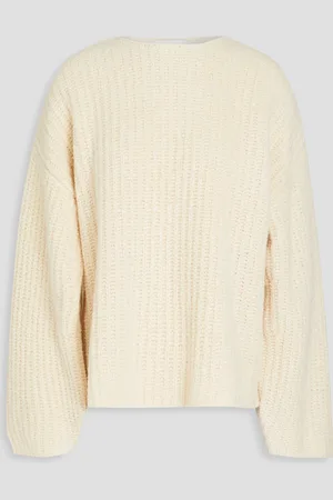 Loulou Studio Pullover aus Bouclé-Strick aus einer gerippten Wollmischung - Weiß - XS
