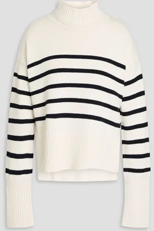VERONICA BEARD Lancetti Rollkragenpullover aus Baumwolle mit Streifen - Weiß - M