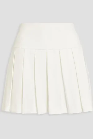 ALICE+OLIVIA Alice Olivia - Emilie plissierter Minirock aus Crêpe - Weiß - US 14