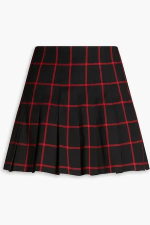 ALICE+OLIVIA Alice Olivia - Carter pleated checked twill mini skirt - - US 2