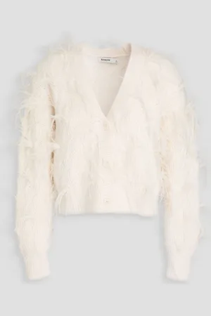 Simkhai Andres Cardigan aus einer Woll-Kaschmirmischung mit Zopfstrickmuster - Weiß - L