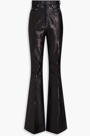 Rick Owens Bolan hoch sitzende Schlagjeans mit Pailletten - Blau - 28