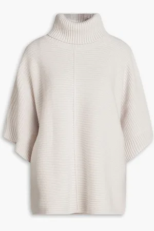 N.PEAL Rollkragenpullover aus geripptem Kaschmir - Grau - ONESIZE