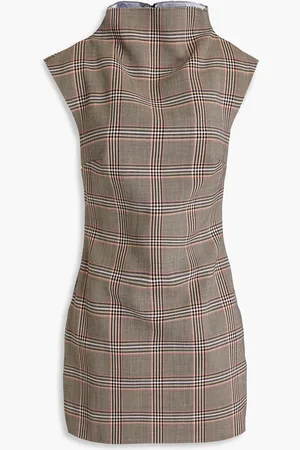 16Arlington Nyx Minikleid aus Jacquard mit Karomuster - Neutral - UK 8