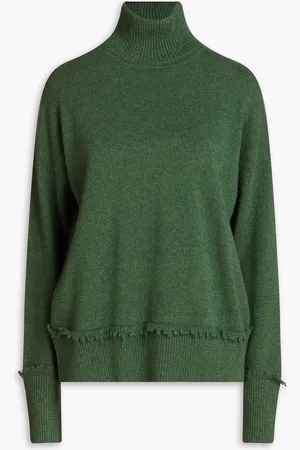 AUTUMN CASHMERE Melierter Rollkragenpullover aus Kaschmir - Grün - XS